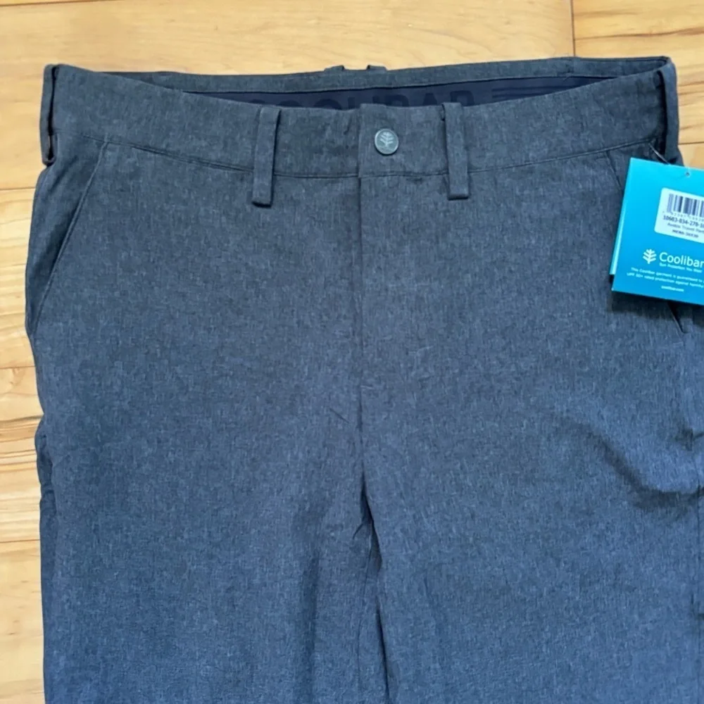 Coolibar Mens Avalos Travel Pants Size 36x30 New With Tag UPF 50+ Gray Grey